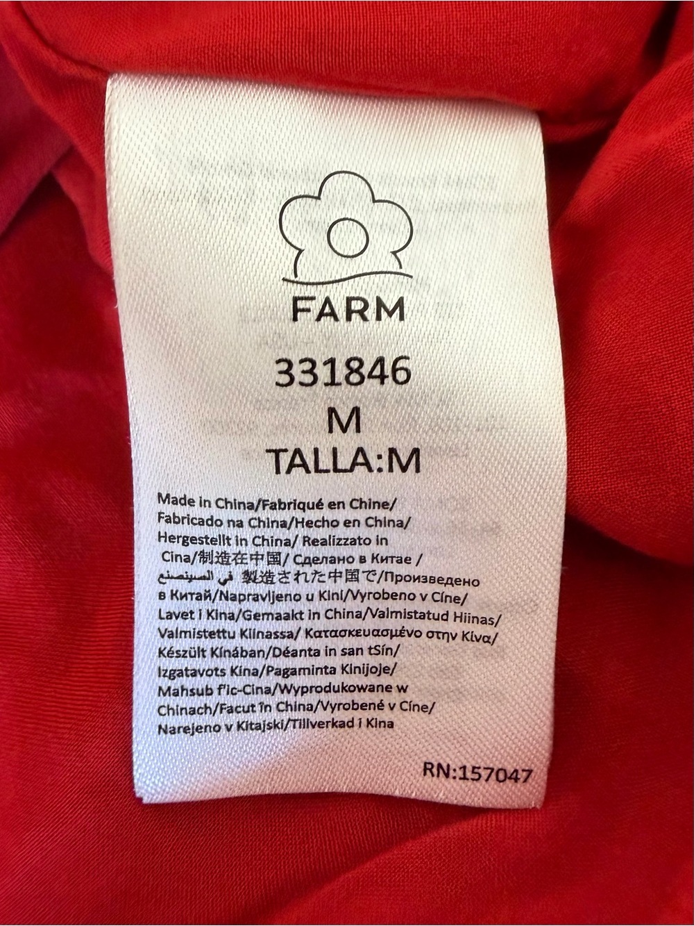 Farm Rio Red Garden Delight Long Sleeve Midi Dress size M runs small - Picture 12 of 13